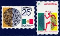 19th Summer Olympic Games - Mexico City Mint Set of 2 Stamps Australia, 1968